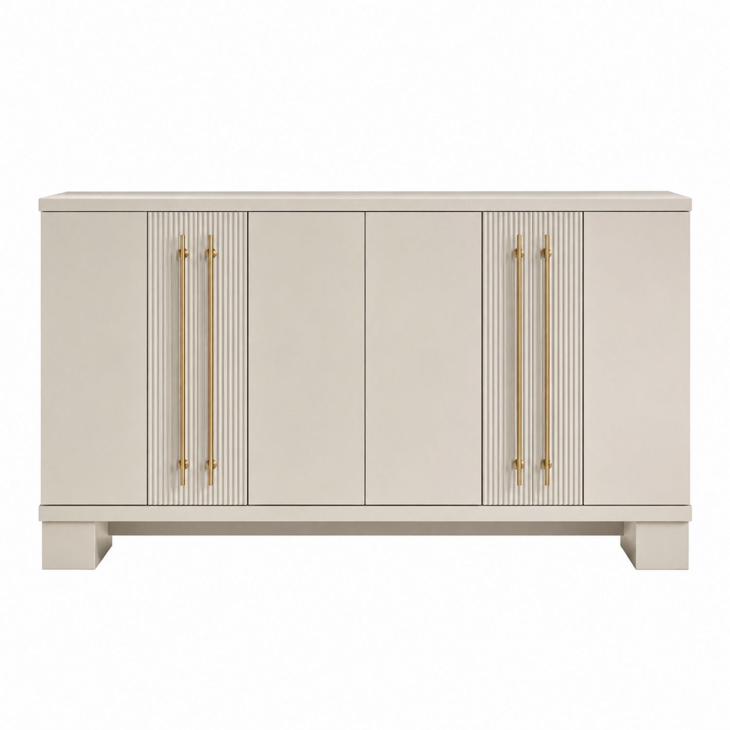 Kredens MDF Beżowy z Metalowymi Uchwytymi 160x45x90 cm