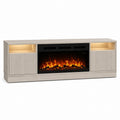 Drewniana szafka RTV z kominkiem LED 180x40x60 cm