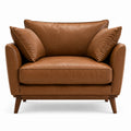 Sofa Skórzana z Drewna Bukowego Brązowa 110x90x85 cm