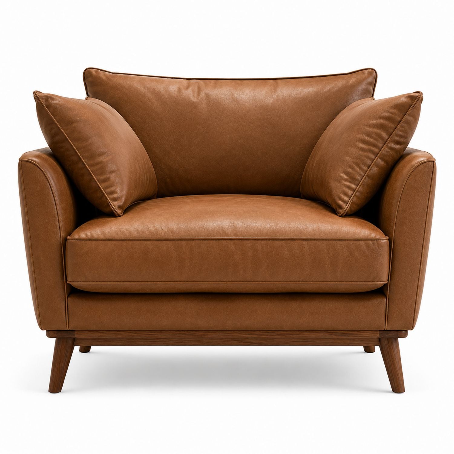 Sofa Skórzana z Drewna Bukowego Brązowa 110x90x85 cm