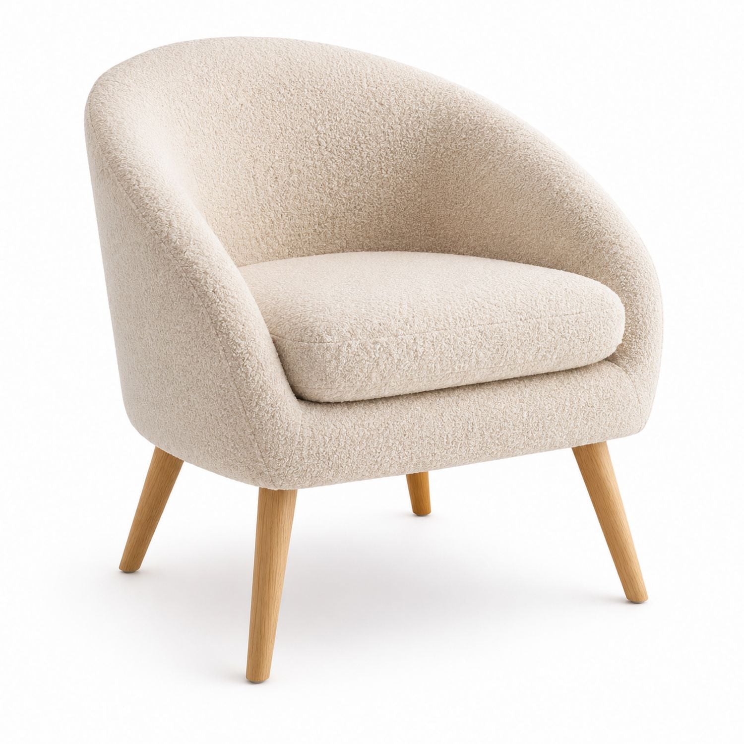 Fotel z tkaniny boucle beżowy 75x70x65 cm