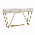 Konsola MDF Metal Biały Złoty 120x30x76 cm