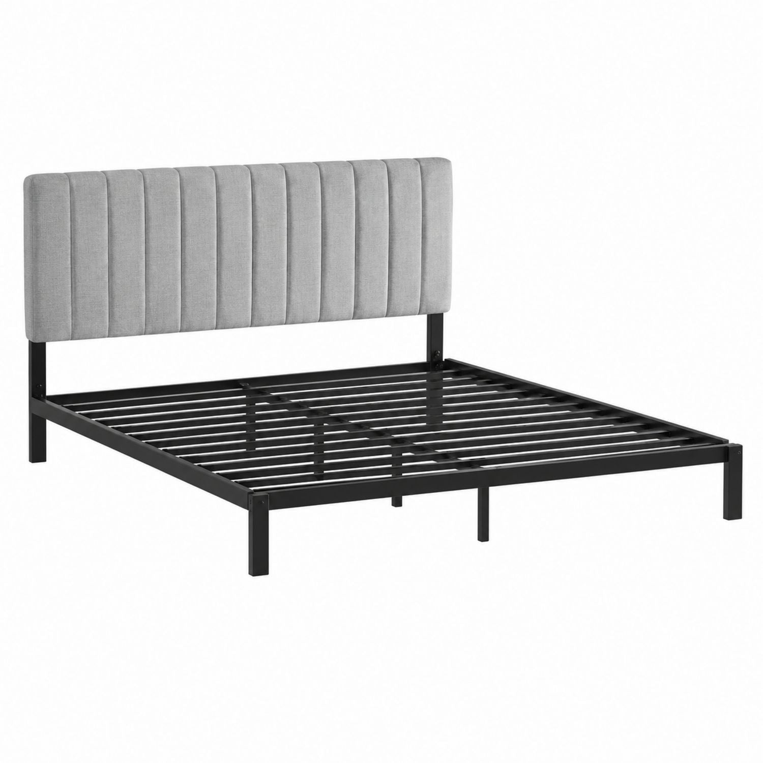 Łóżko metalowe z tapicerowanym wezgłowiem 200x160 cm